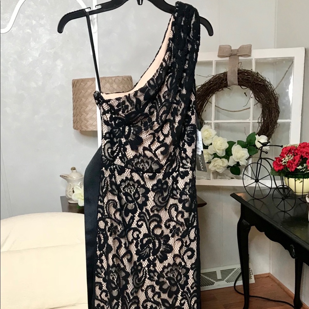 Betsy & Adam Black Lace Dress